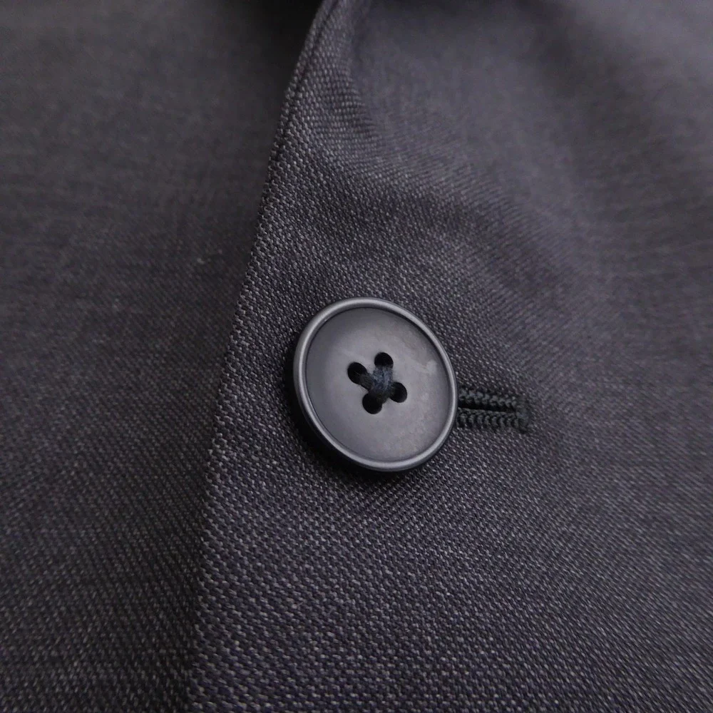 Theory Mens Blazer Jacket Charcoal Grey 100% Wool Two Button 42 Long